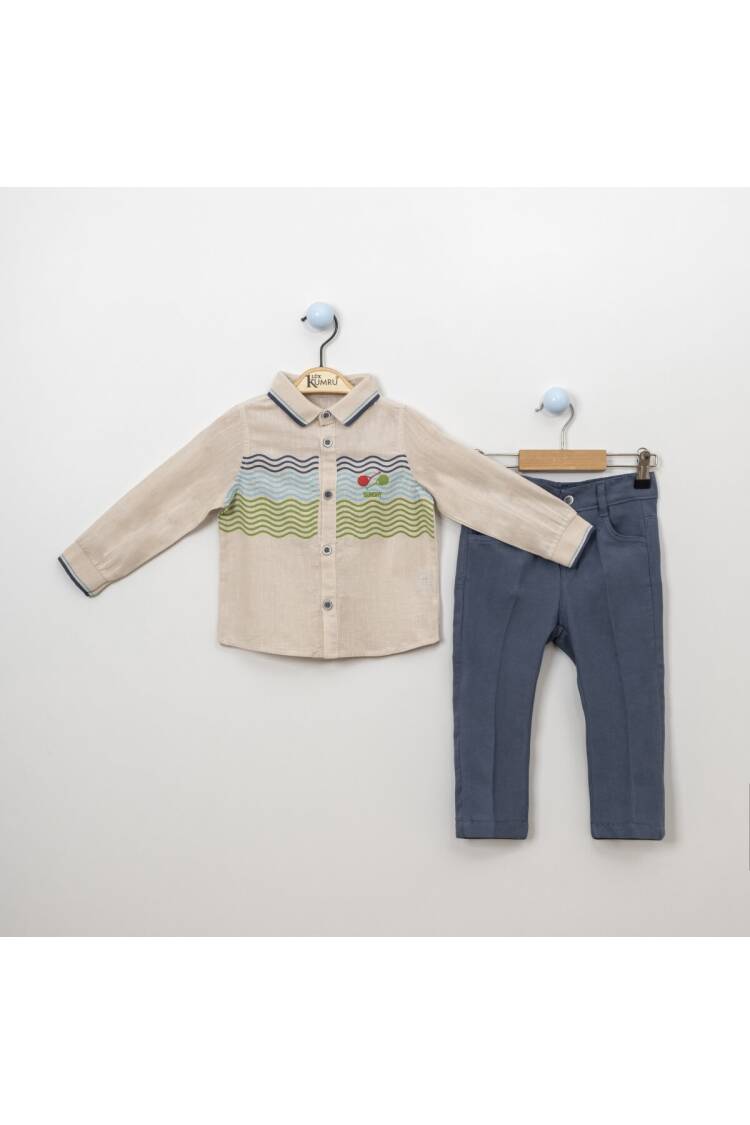 Wholesale 2-Piece Boys Shirt Set With Pants 2-5Y - Brand: Kumru Bebe - Kids & Baby Clothes Wholesale - Globality Store