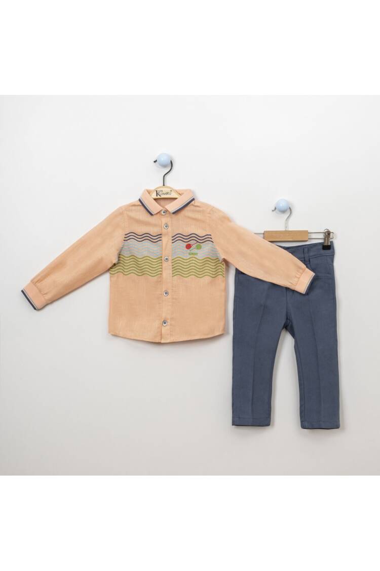 Wholesale 2-Piece Boys Shirt Set With Pants 2-5Y - Brand: Kumru Bebe - Kids & Baby Clothes Wholesale - Globality Store