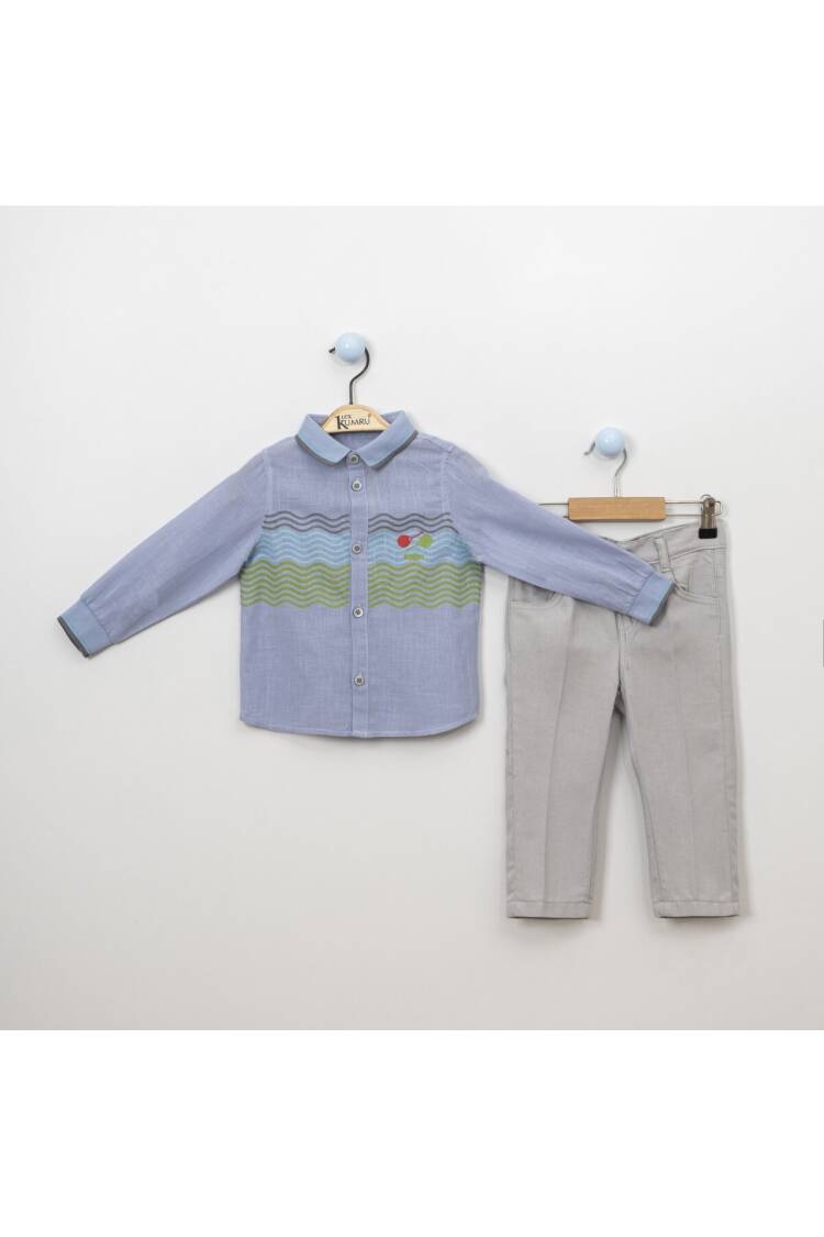 Wholesale 2-Piece Boys Shirt Set With Pants 2-5Y - Brand: Kumru Bebe - Kids & Baby Clothes Wholesale - Globality Store