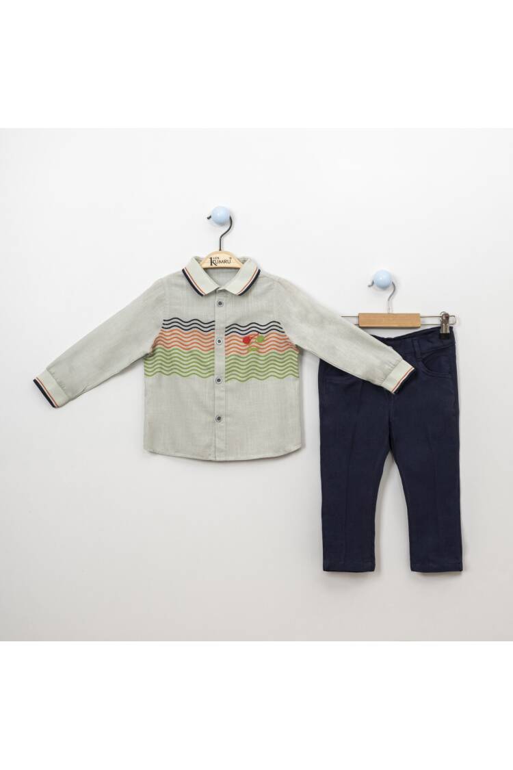 Wholesale 2-Piece Boys Shirt Set With Pants 2-5Y - Brand: Kumru Bebe - Kids & Baby Clothes Wholesale - Globality Store
