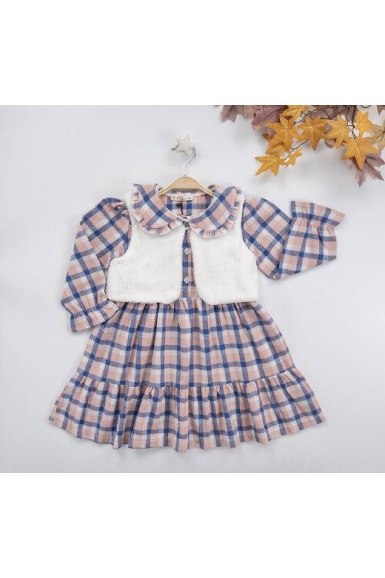 Wholesale 2-Piece Girl Dress with Bolero Vest 3-6Y Busra Bebe - Brand: Büşra Bebe - Kids & Baby Clothes Wholesale - Globality Store
