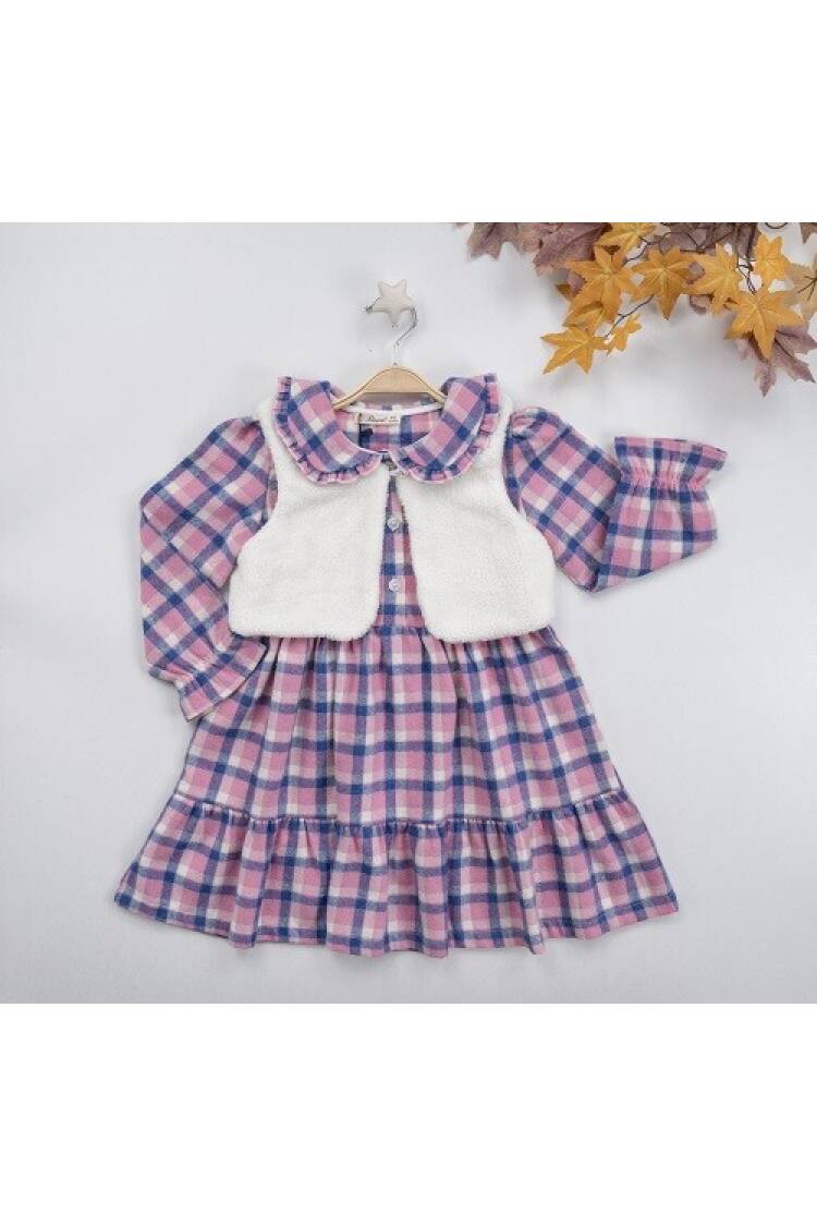 Wholesale 2-Piece Girl Dress with Bolero Vest 3-6Y Busra Bebe - Brand: Büşra Bebe - Kids & Baby Clothes Wholesale - Globality Store