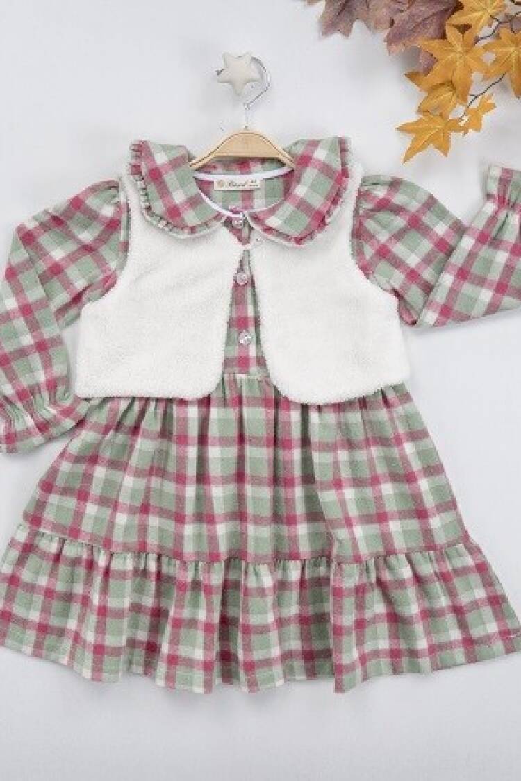 Wholesale 2-Piece Girl Dress with Bolero Vest 3-6Y Busra Bebe - Brand: Büşra Bebe - Kids & Baby Clothes Wholesale - Globality Store