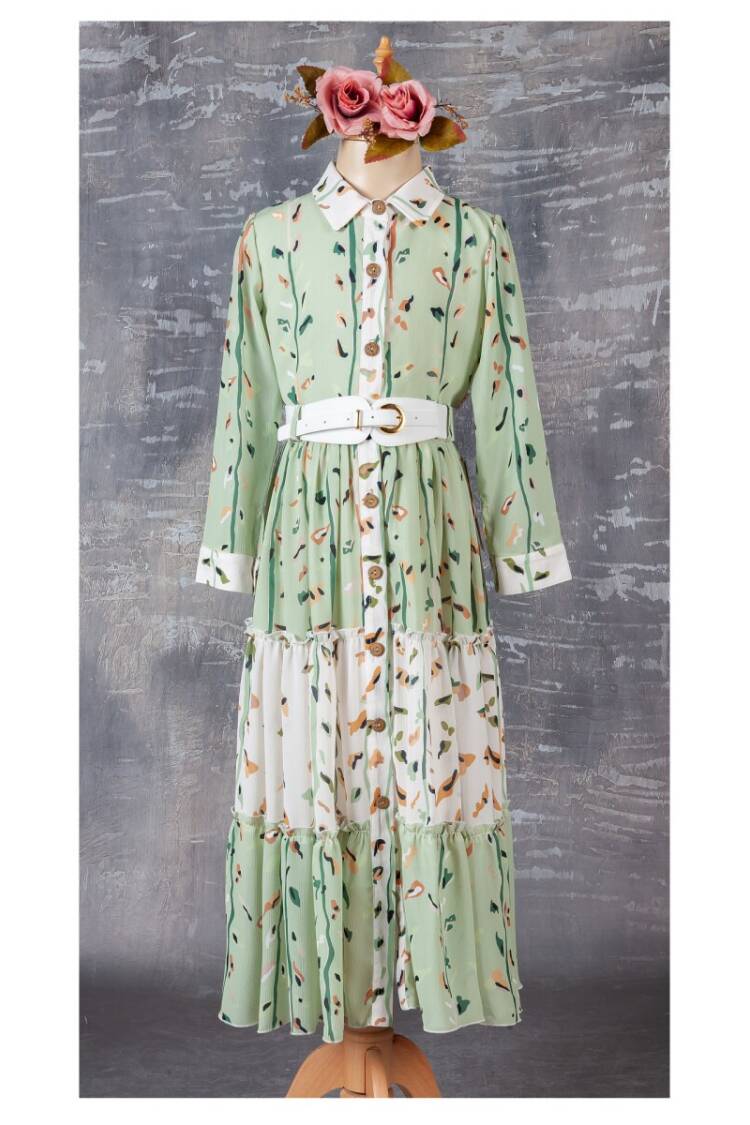 Wholesale 2-Piece Girls Dress Set with Belt 9-12Y - Brand: Tivido - Kids & Baby Clothes Wholesale - Globality Store