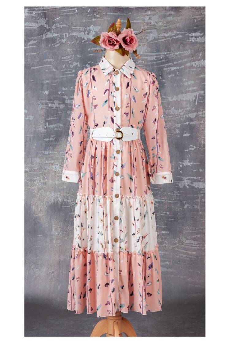 Wholesale 2-Piece Girls Dress Set with Belt 9-12Y - Brand: Tivido - Kids & Baby Clothes Wholesale - Globality Store