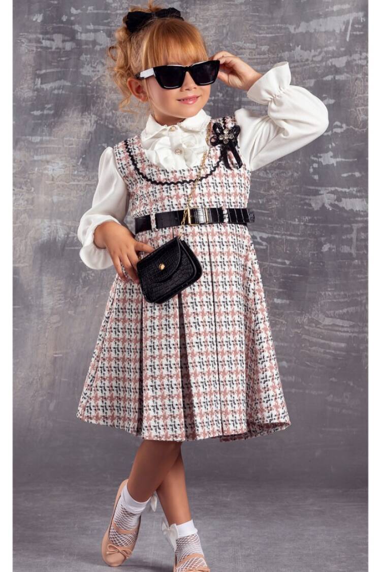 Wholesale 2-Piece Girls Dress with Shirt and Bag 6-12Y - Brand: Tivido - Kids & Baby Clothes Wholesale - Globality Store