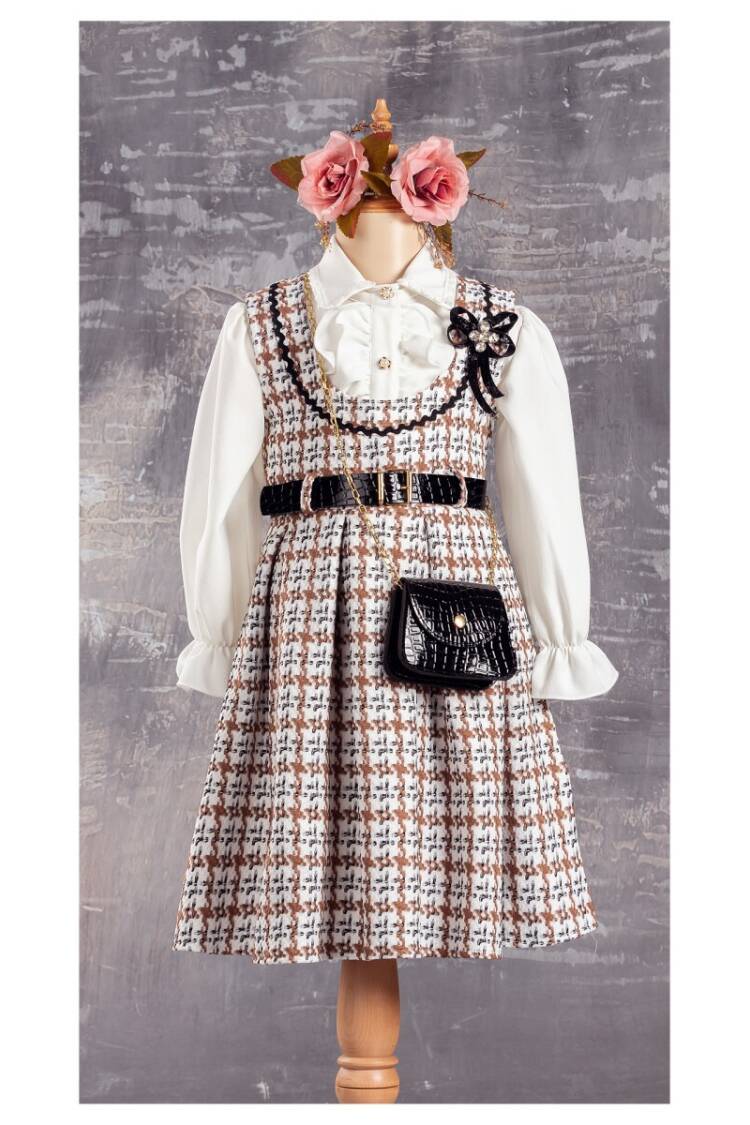 Wholesale 2-Piece Girls Dress with Shirt and Bag 6-12Y - Brand: Tivido - Kids & Baby Clothes Wholesale - Globality Store