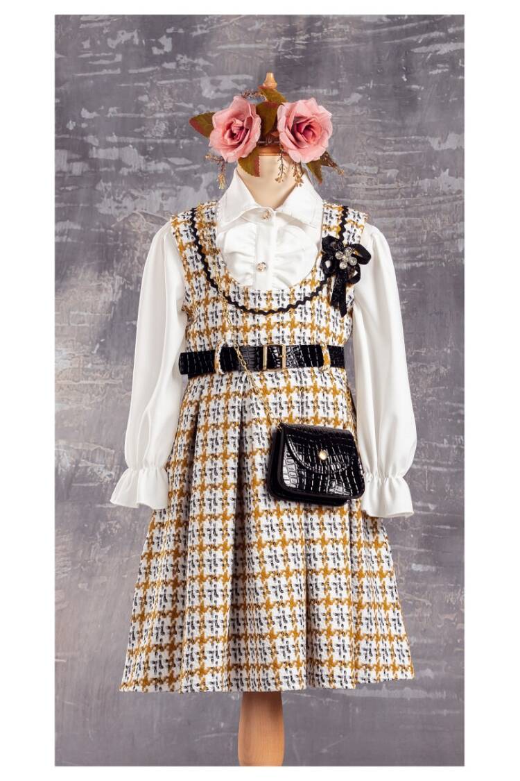 Wholesale 2-Piece Girls Dress with Shirt and Bag 6-12Y - Brand: Tivido - Kids & Baby Clothes Wholesale - Globality Store