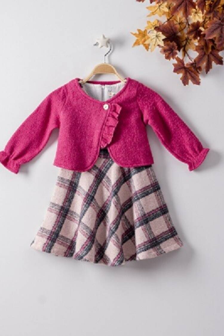 Wholesale 2-Piece Girls Dress with Vest 3-6Y - Brand: Büşra Bebe - Kids & Baby Clothes Wholesale - Globality Store