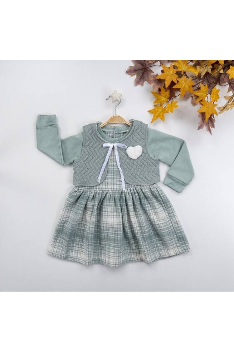 Wholesale 2-Piece Girls Dress with Vest 3-6Y - Brand: Büşra Bebe - Kids & Baby Clothes Wholesale - Globality Store
