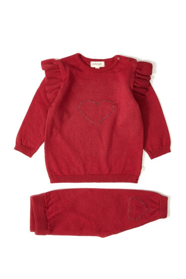 Wholesale 2-Piece Girls Organic Knitwear Set with Sweater and Pants 3-12M - Brand: Uludağ Triko - Kids & Baby Clothes Wholesale - Globality Store