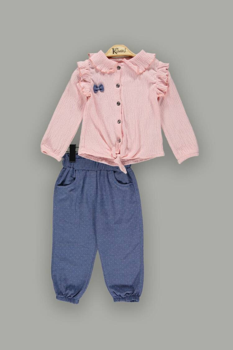 Wholesale 2-Piece Girls Ruffled Shirt Sets With Pants 2-5Y - Brand: Kumru Bebe - Kids & Baby Clothes Wholesale - Globality Store