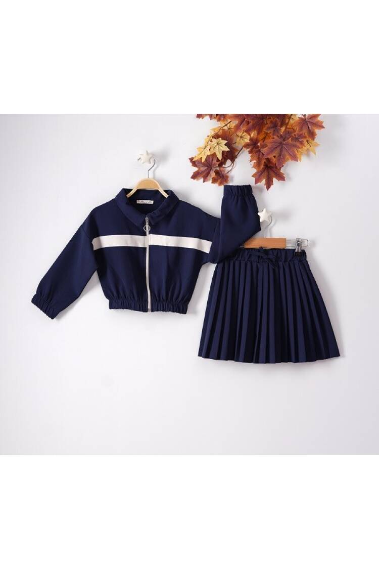 Wholesale 2-Piece Girls Set with Skirt and Cardigan 3-6Y - Brand: Büşra Bebe - Kids & Baby Clothes Wholesale - Globality Store