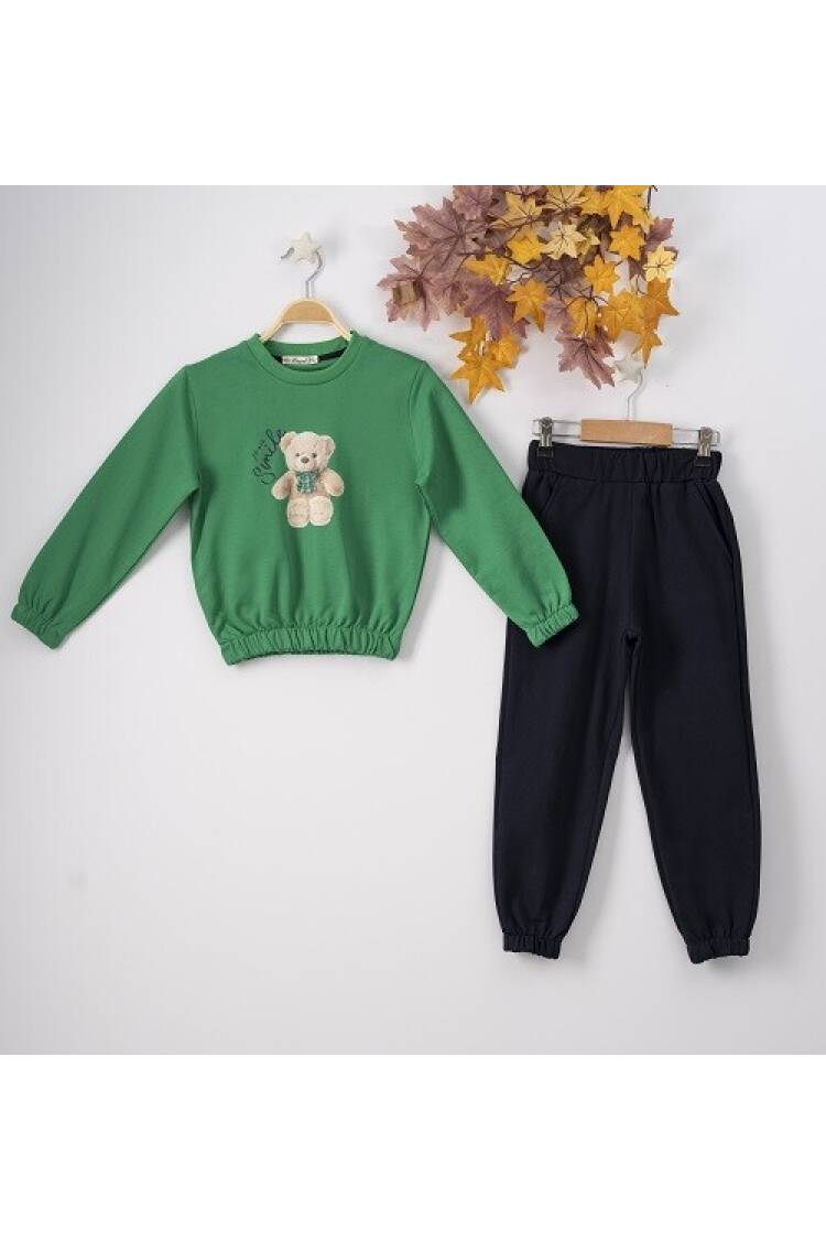 Wholesale 2-Piece Girls Set with Sweat and Sweatpants 7-10Y - Brand: Büşra Bebe - Kids & Baby Clothes Wholesale - Globality Store
