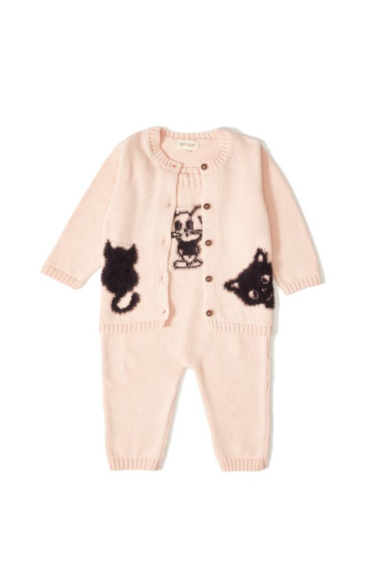 Wholesale 2-Piece Unisex Baby Organic Overalls and Cardigan 3-12M - Brand: Uludağ Triko - Kids & Baby Clothes Wholesale - Globality Store