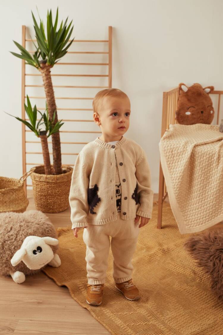 Wholesale 2-Piece Unisex Baby Organic Overalls and Cardigan 3-12M - Brand: Uludağ Triko - Kids & Baby Clothes Wholesale - Globality Store