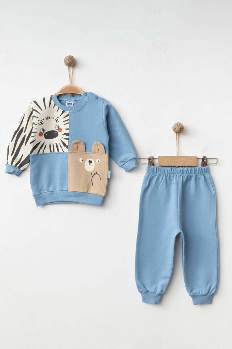 Wholesale 2-Piece Zebra Print Tracksuit for Baby Boys 9-18M - Brand: Hoppidik - Kids & Baby Clothes Wholesale - Globality Store