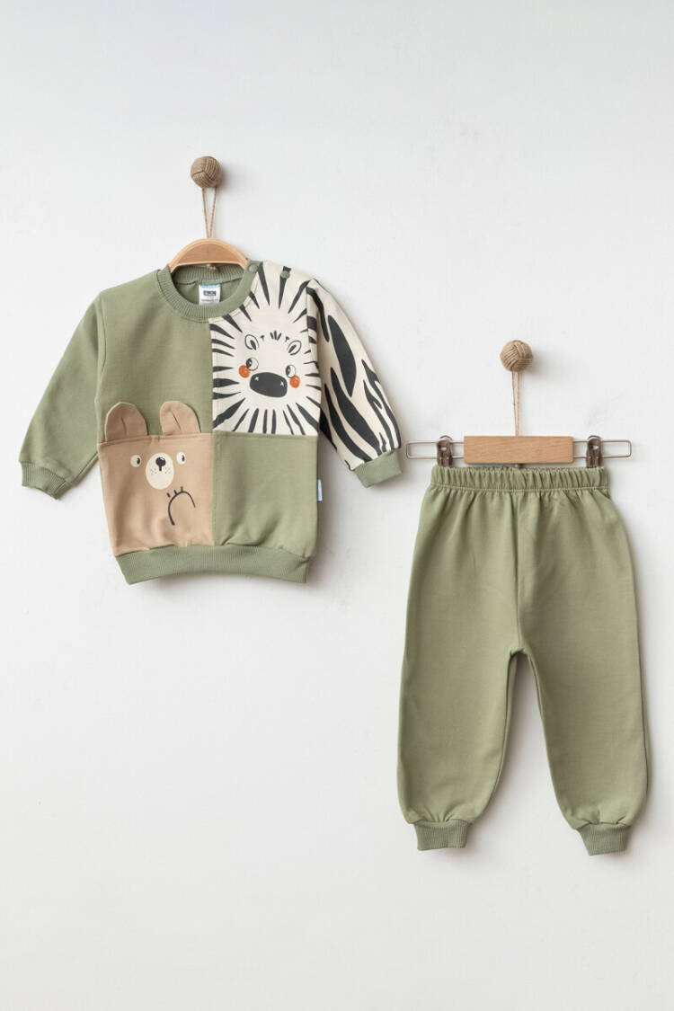 Wholesale 2-Piece Zebra Print Tracksuit for Baby Boys 9-18M - Brand: Hoppidik - Kids & Baby Clothes Wholesale - Globality Store