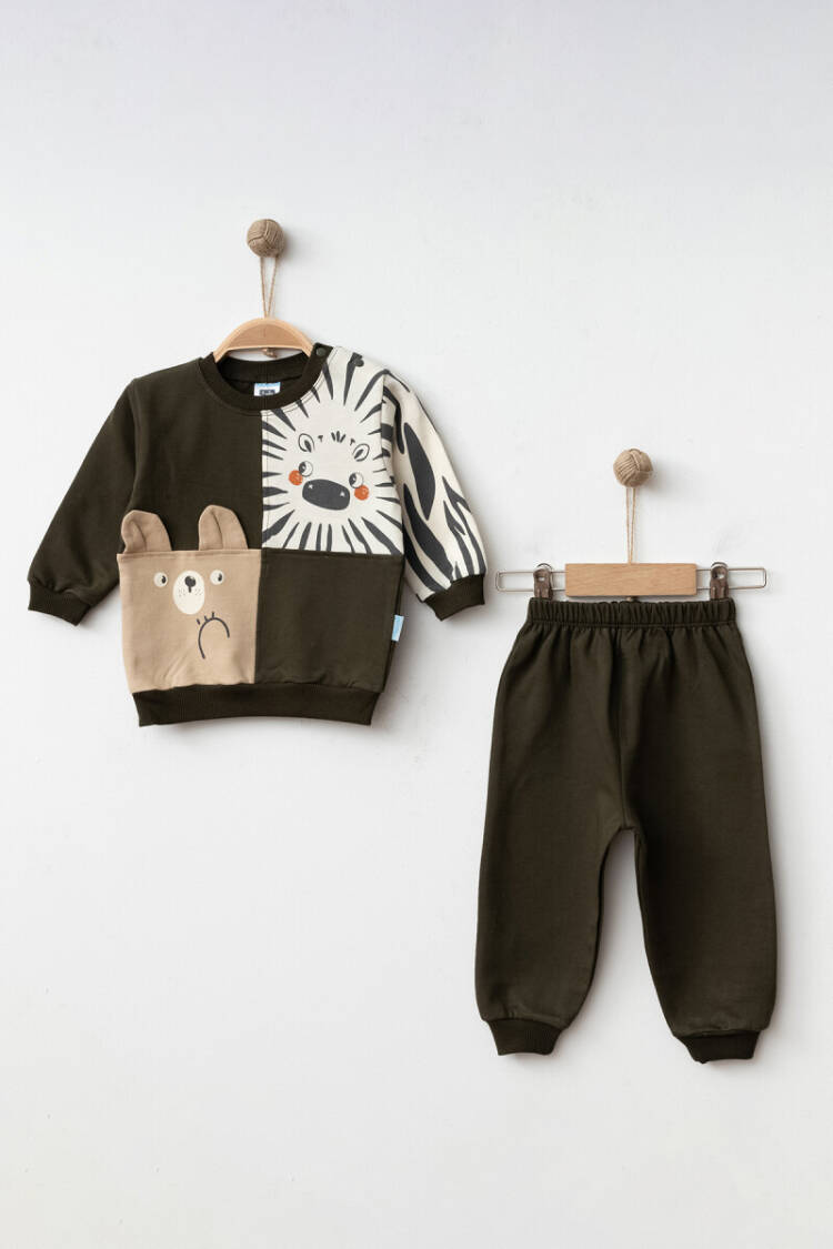 Wholesale 2-Piece Zebra Print Tracksuit for Baby Boys 9-18M - Brand: Hoppidik - Kids & Baby Clothes Wholesale - Globality Store