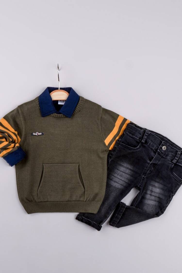 Wholesale 3-Piece Baby Boy Shirt Sweater and Pants Set 6-24M - Brand: Bubbly - Kids & Baby Clothes Wholesale - Globality Store
