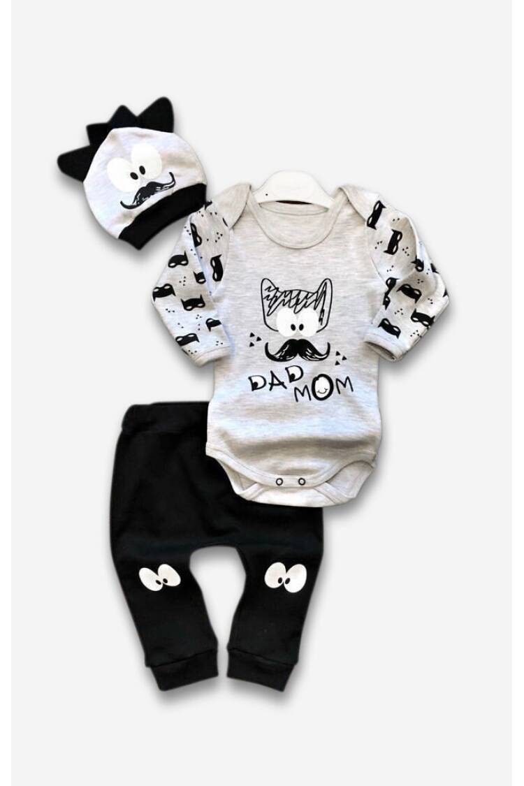 Wholesale 3-Piece Baby Boys Bodysuit Set with Hat and Pants 3-9M - Brand: Minizeyn - Kids & Baby Clothes Wholesale - Globality Store