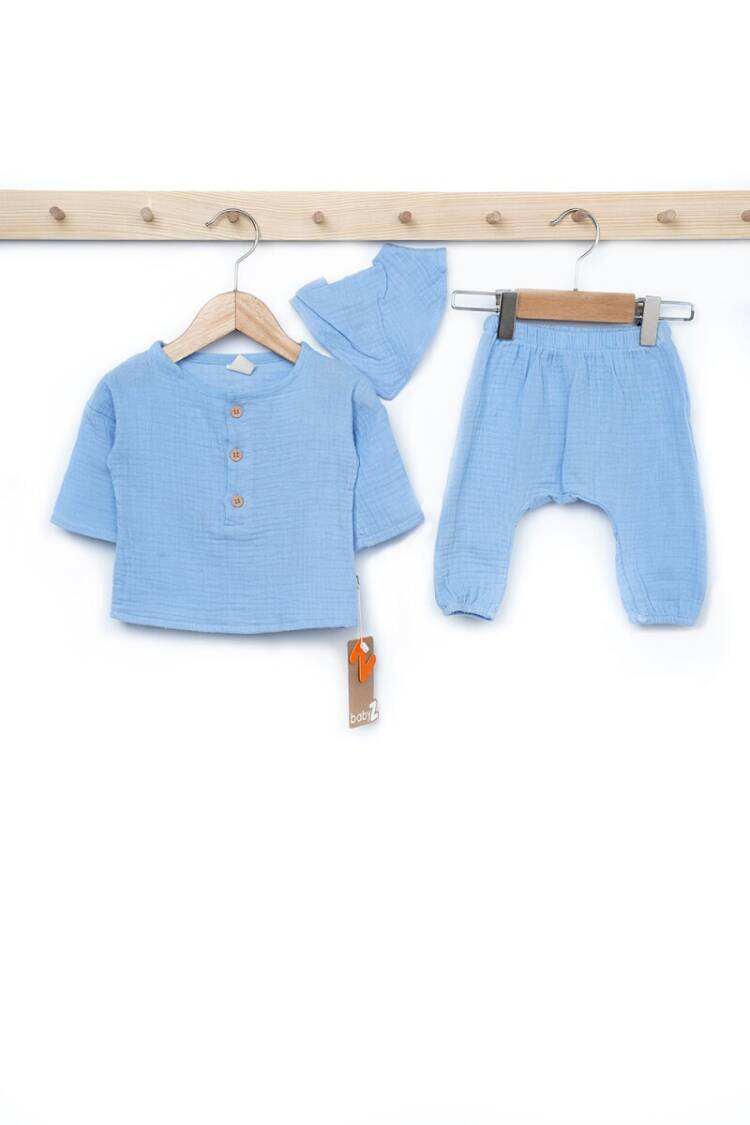Wholesale 3-Piece Baby Boys Muslin T-shirt and Pants Set 0-3M - Brand: BabyZ - Kids & Baby Clothes Wholesale - Globality Store