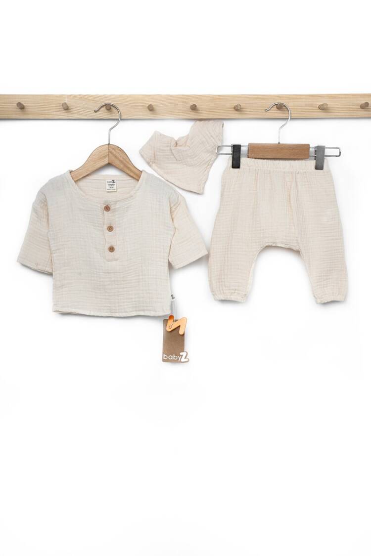 Wholesale 3-Piece Baby Boys Muslin T-shirt and Pants Set 0-3M - Brand: BabyZ - Kids & Baby Clothes Wholesale - Globality Store