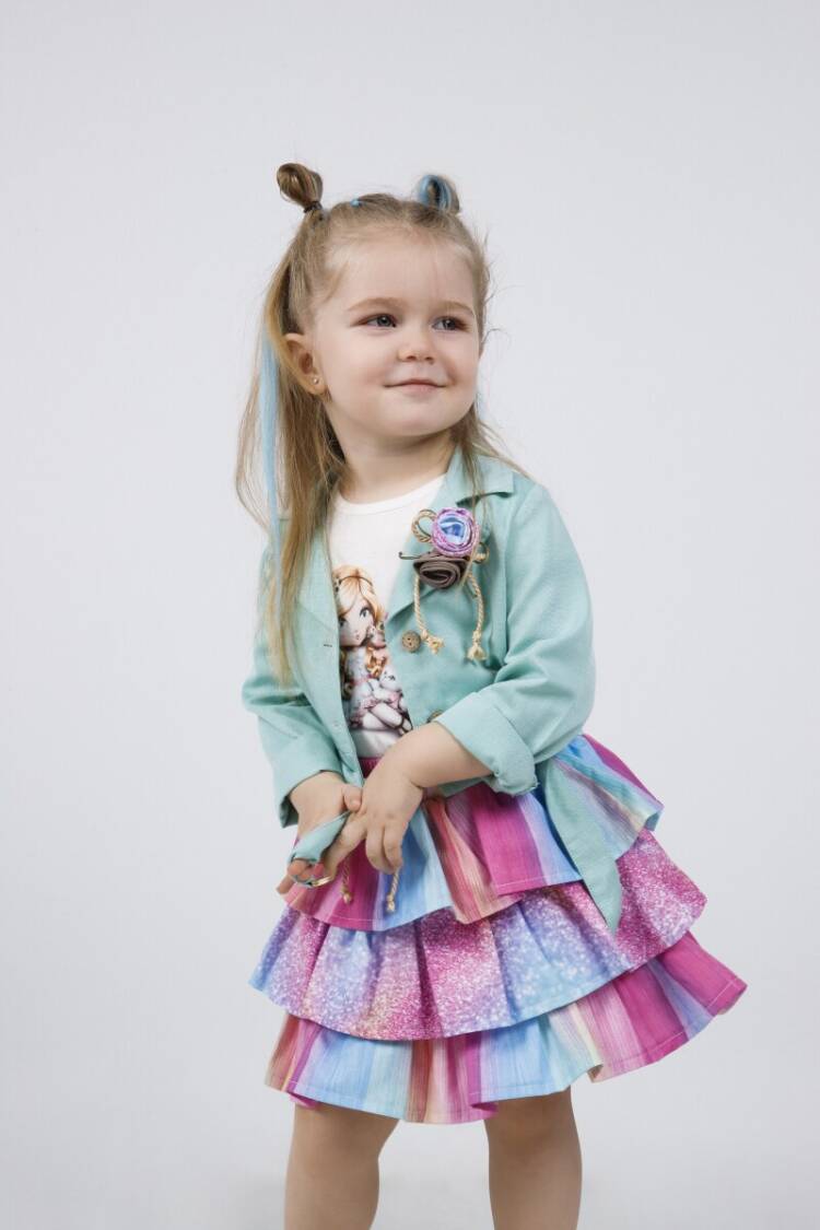 Wholesale 3-Piece Baby Girls Jacket T-shirt and Skirt Set 9-24M - Brand: Miss Lore - Kids & Baby Clothes Wholesale - Globality Store