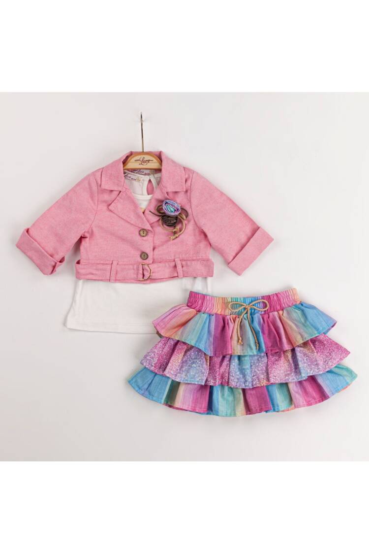Wholesale 3-Piece Baby Girls Jacket T-shirt and Skirt Set 9-24M - Brand: Miss Lore - Kids & Baby Clothes Wholesale - Globality Store