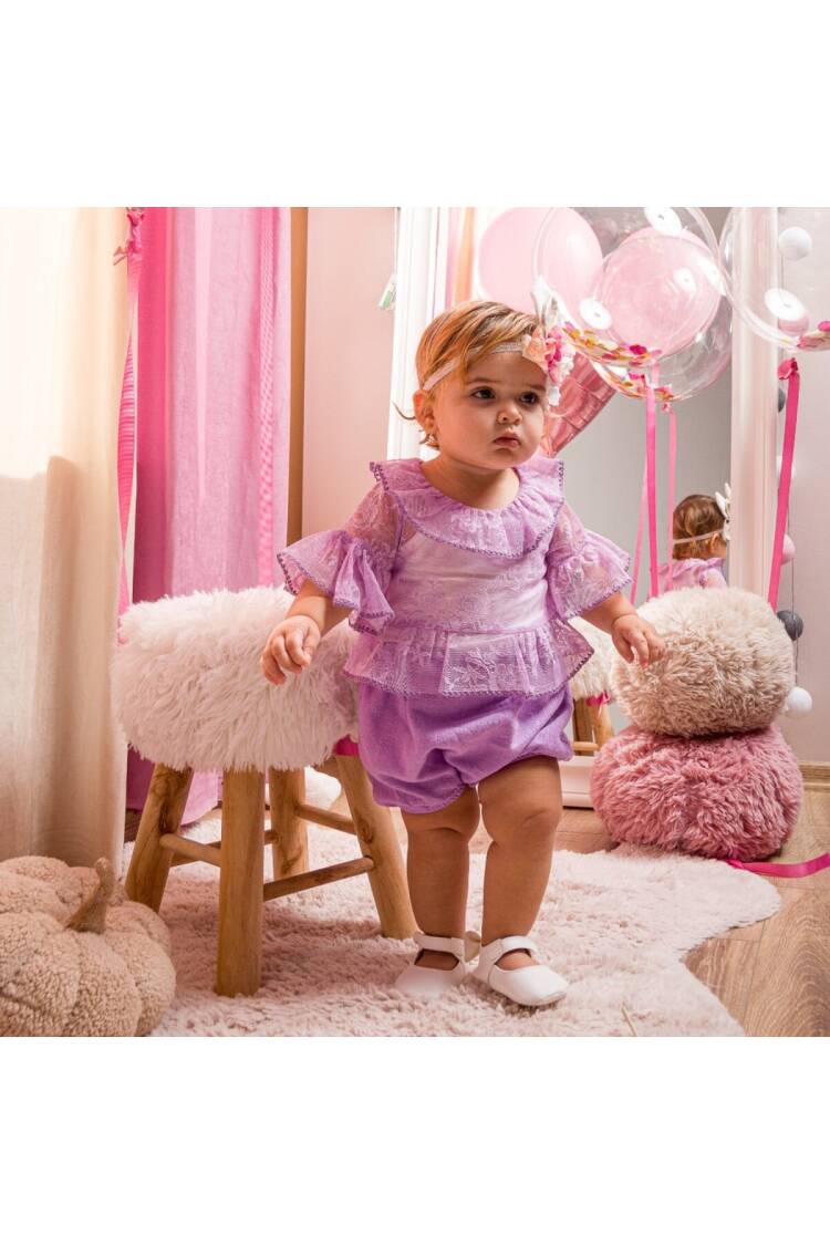 Wholesale 3-Piece Baby Girls Set With Short And Blouse 9-24M - Brand: Cumino - Kids & Baby Clothes Wholesale - Globality Store