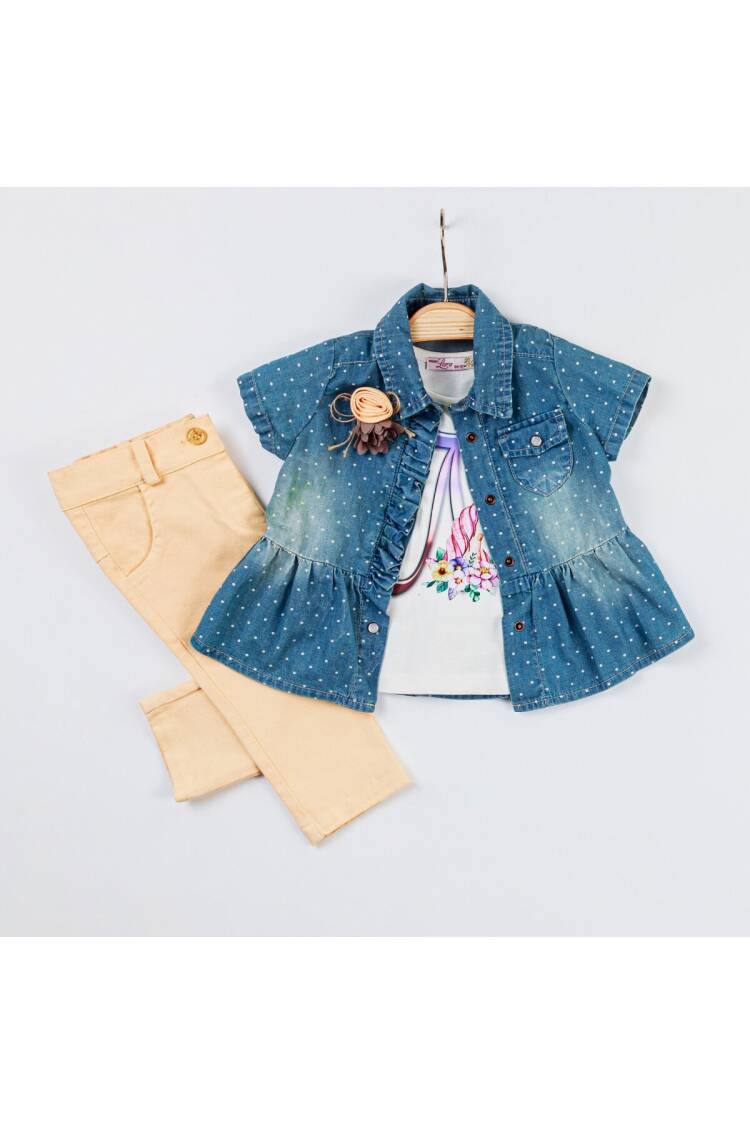 Wholesale 3-Piece Baby Girls Shirt T-shirt and Pants Set 9-24M - Brand: Miss Lore - Kids & Baby Clothes Wholesale - Globality Store