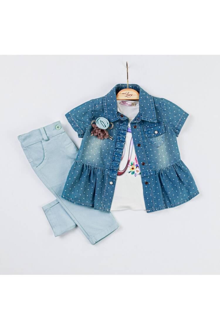 Wholesale 3-Piece Baby Girls Shirt T-shirt and Pants Set 9-24M - Brand: Miss Lore - Kids & Baby Clothes Wholesale - Globality Store