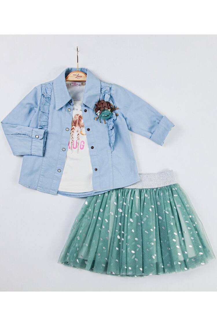 Wholesale 3-Piece Girl Skirt Set with Jacket and T-shirt 2-6Y - Brand: Miss Lore - Kids & Baby Clothes Wholesale - Globality Store