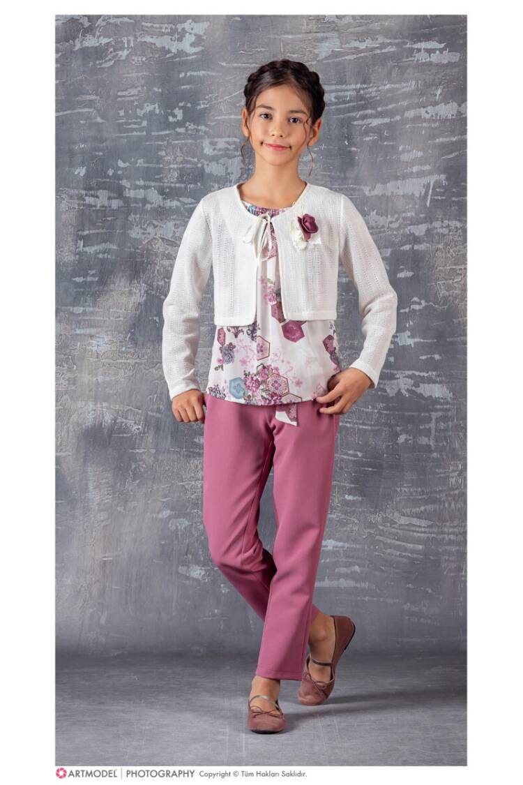 Wholesale 3-Piece Girls 3-Piece Blouse, Pants and Bolero Set 9-12Y - Brand: Tivido - Kids & Baby Clothes Wholesale - Globality Store