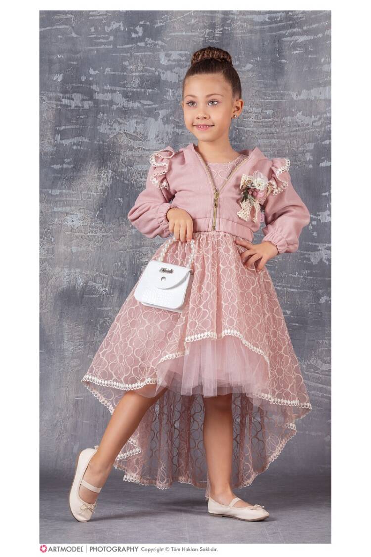 Wholesale 3-Piece Girls Dress Set with Bag and Bolero 6-12Y - Brand: Tivido - Kids & Baby Clothes Wholesale - Globality Store