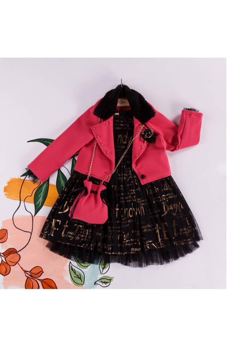 Wholesale 3-Piece Girls Dress with Fur Jacket and Bag 2-6Y - Brand: Miss Lore - Kids & Baby Clothes Wholesale - Globality Store