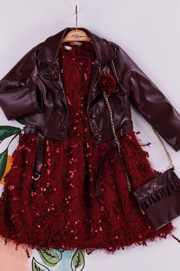 Wholesale 3-Piece Girls Dress with Leatherette Jacket and Bag 2-6Y - Brand: Miss Lore - Kids & Baby Clothes Wholesale - Globality Store