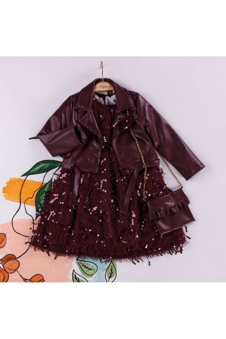 Wholesale 3-Piece Girls Dress with Leatherette Jacket and Bag 2-6Y - Brand: Miss Lore - Kids & Baby Clothes Wholesale - Globality Store