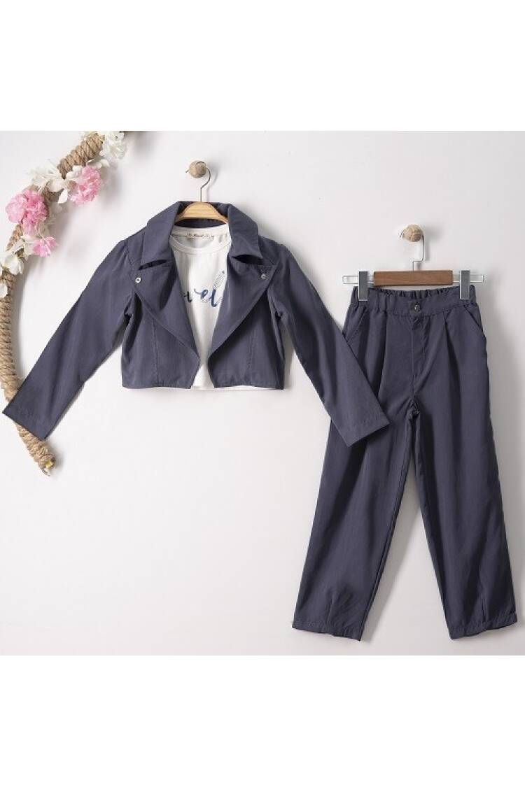 Wholesale 3-Piece Girls Jacket Pants and T-Shirt Set 7-10Y - Brand: Büşra Bebe - Kids & Baby Clothes Wholesale - Globality Store