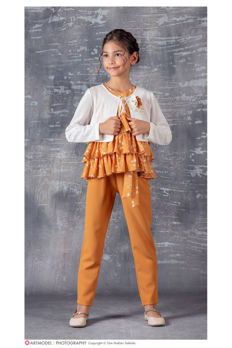 Wholesale 3-Piece Girls Set with Blouse, Pants and Bolero 9-12Y - Brand: Tivido - Kids & Baby Clothes Wholesale - Globality Store