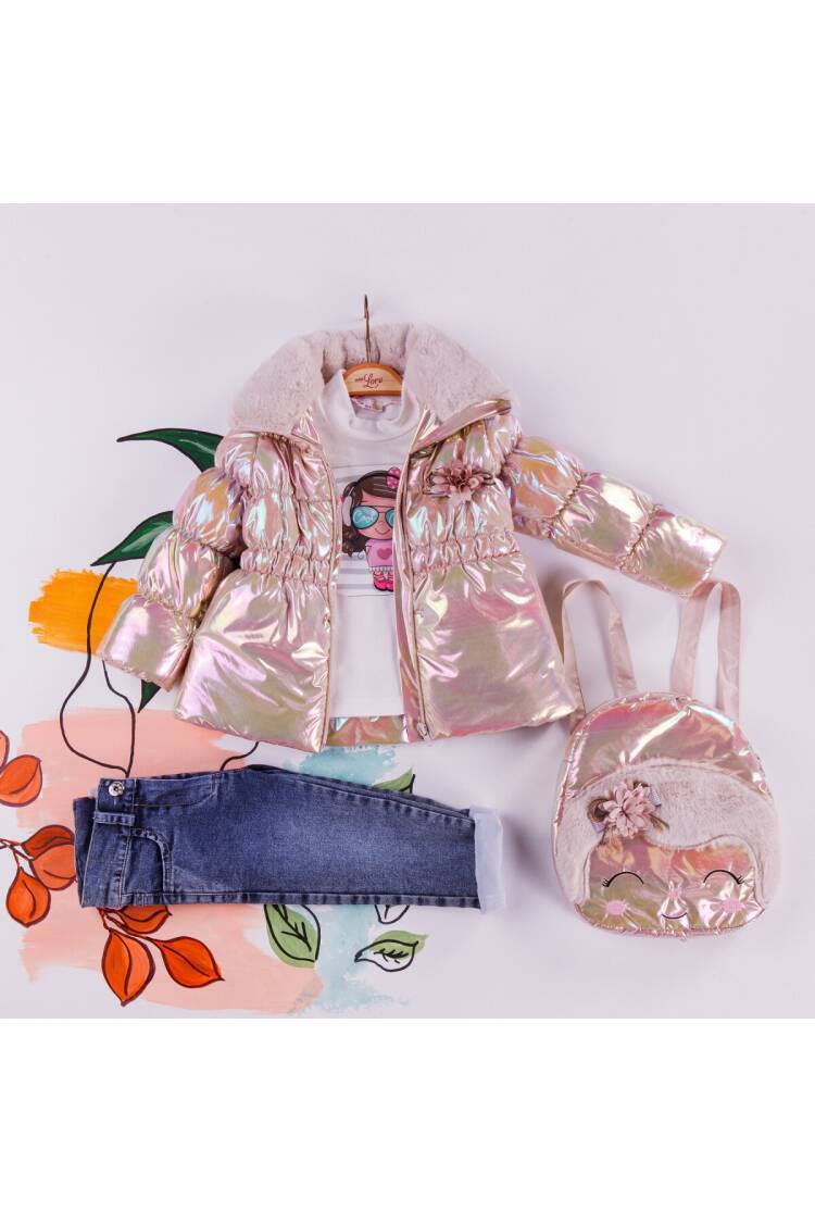 Wholesale 3-Piece Girls Set with Coat, Pants and Long Sleeve T-shirt 2-5Y - Brand: Miss Lore - Kids & Baby Clothes Wholesale - Globality Store