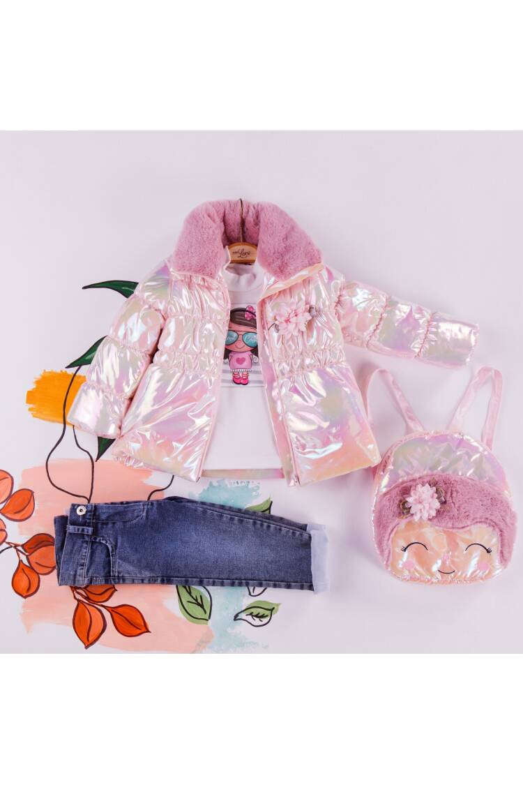 Wholesale 3-Piece Girls Set with Coat, Pants and Long Sleeve T-shirt 2-5Y - Brand: Miss Lore - Kids & Baby Clothes Wholesale - Globality Store