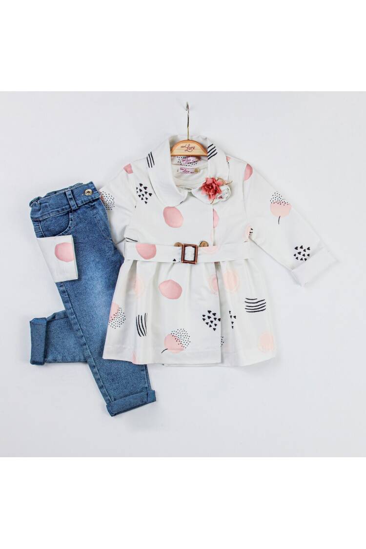Wholesale 3-Piece Girls Trench Coat Denim Pants and Body Set 2-6Y - Brand: Miss Lore - Kids & Baby Clothes Wholesale - Globality Store