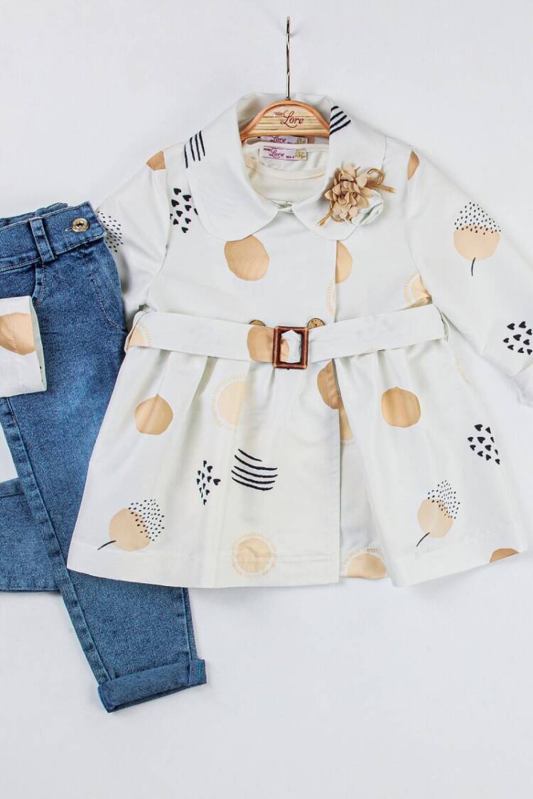 Wholesale 3-Piece Girls Trench Coat Denim Pants and Body Set 2-6Y - Brand: Miss Lore - Kids & Baby Clothes Wholesale - Globality Store