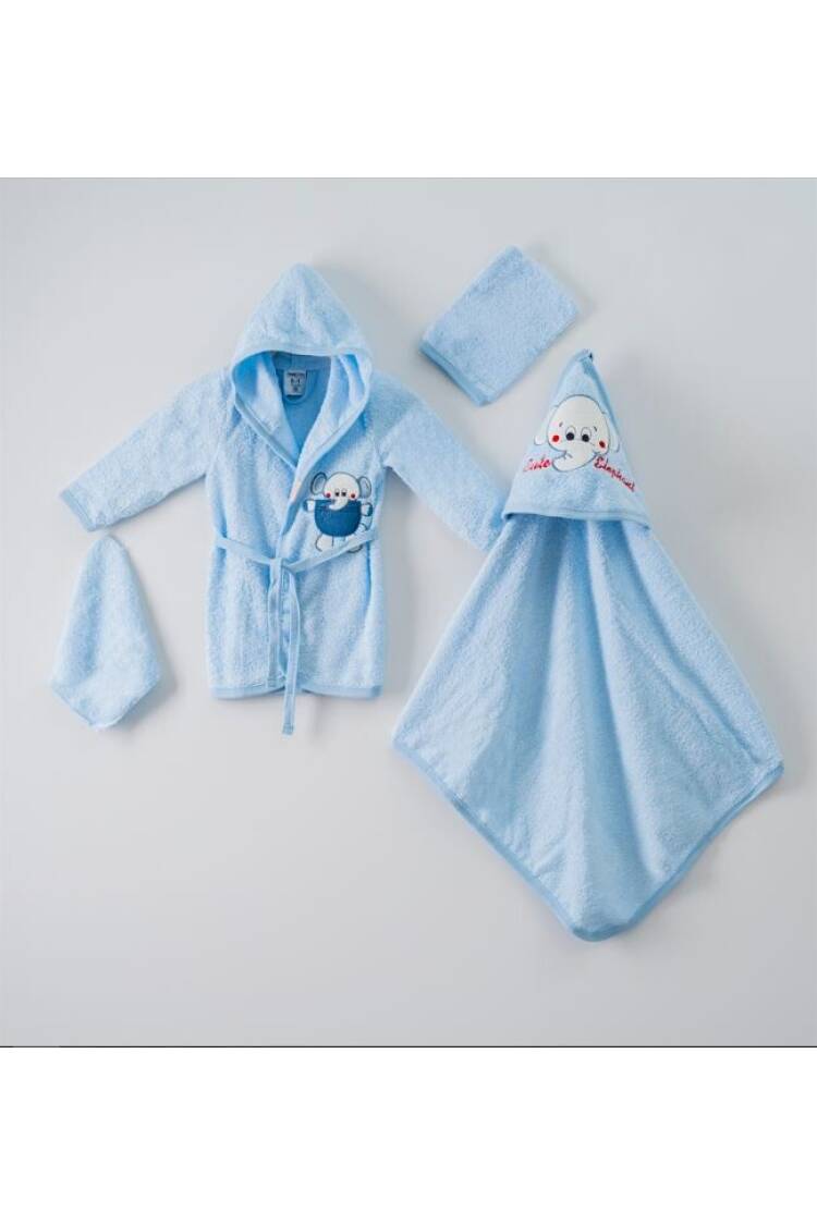 Wholesale 4-Piece Baby Bathrobe Set wth Box 0-1Y - Brand: Ramel Kids - Kids & Baby Clothes Wholesale - Globality Store