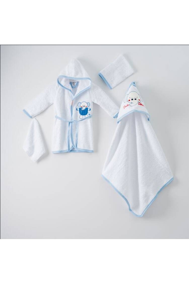 Wholesale 4-Piece Baby Bathrobe Set wth Box 0-1Y - Brand: Ramel Kids - Kids & Baby Clothes Wholesale - Globality Store