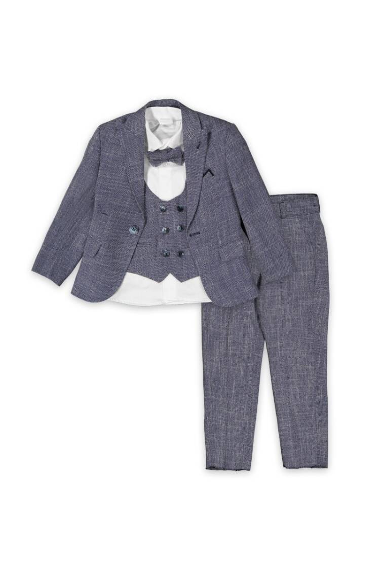 Wholesale 4-Piece Boys Suit Set with Jacket, Vest, Shirt and Pants 10-14Y - Brand: Carinos - Kids & Baby Clothes Wholesale - Globality Store
