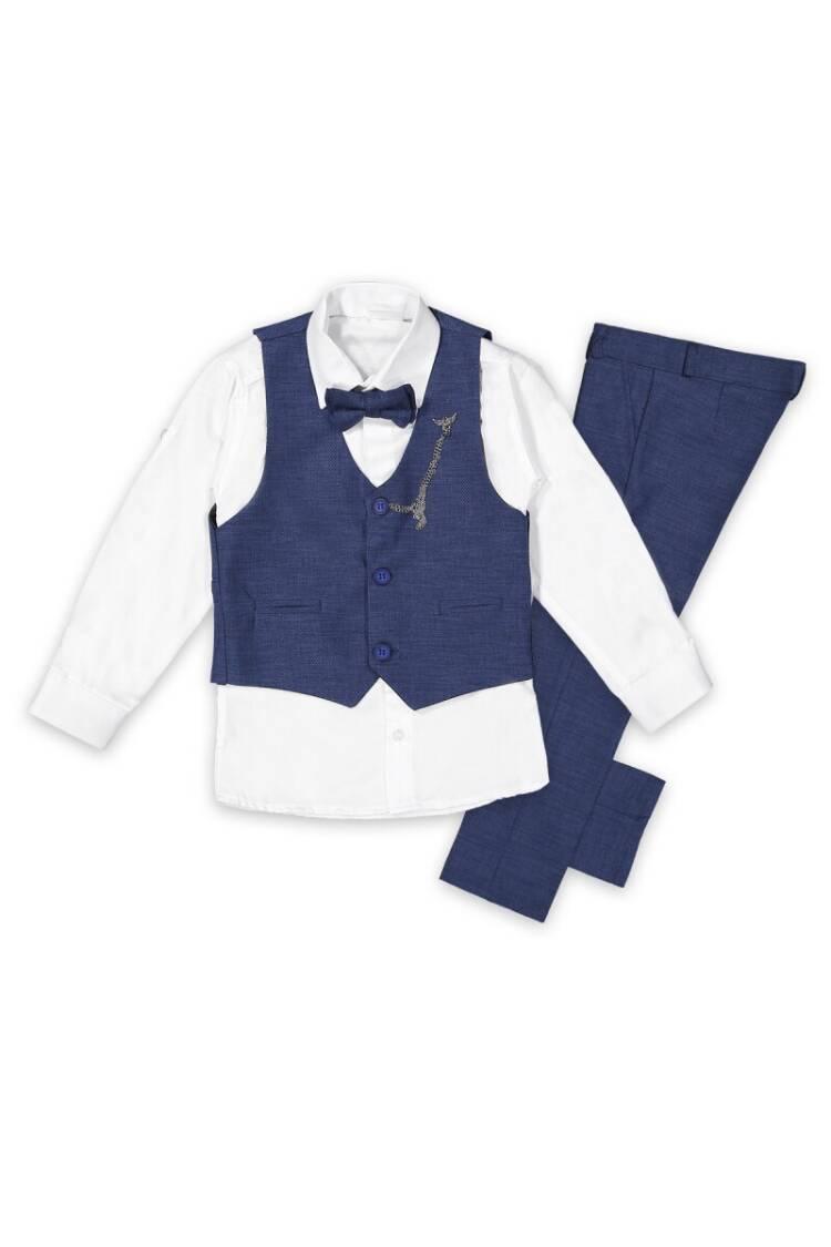 Wholesale 4-Piece Boys Suit Set with Vest, Shirt, Pants and Bowtie 10-13Y - Brand: Terry - Kids & Baby Clothes Wholesale - Globality Store