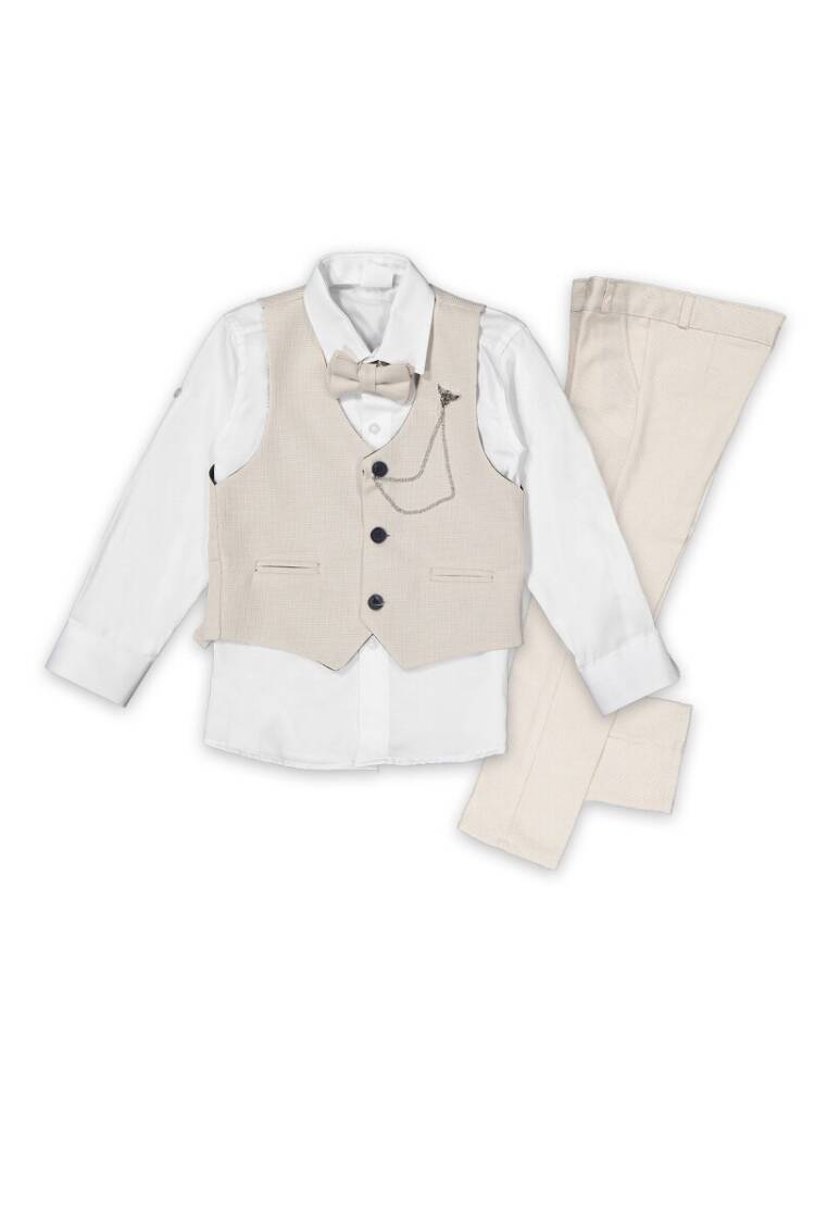 Wholesale 4-Piece Boys Suit Set with Vest, Shirt, Pants and Bowtie 6-9Y - Brand: Terry - Kids & Baby Clothes Wholesale - Globality Store