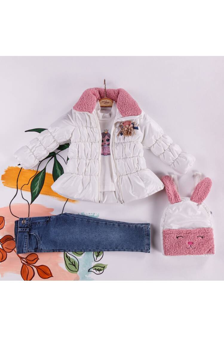Wholesale 4-Piece Girls Set with Coat, Body, Denim Pants and Bag 2-5Y - Brand: Miss Lore - Kids & Baby Clothes Wholesale - Globality Store